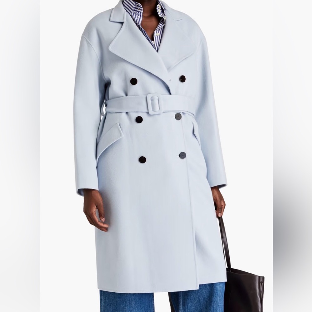 Theory Wool Double Breasted Belted Coat